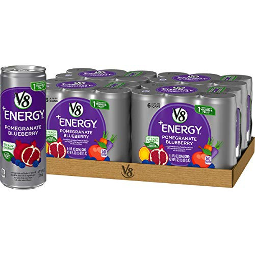 V8 Energy Healthy Energy Drink Natural Energy from Tea Pomegranate Blueberry 8 Ounce Can 4 Packs of 6 Total of 24 V8 Energy Healthy Energy Drink Natural Energy from Tea Pomegranate Blueberry 8 Ounce Can 4 Packs of 6 Total of 24