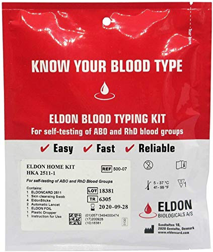 Blood Type Test Kit  2 Tests  Eldoncard Home Blood Testing Kits Complete Kit