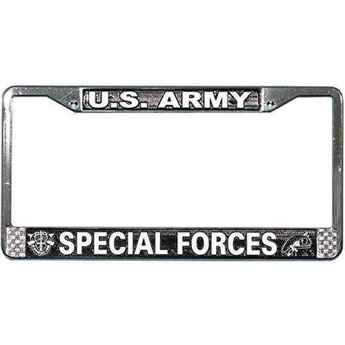 US Army Special Forces License Plate Frame  Metal Chrome