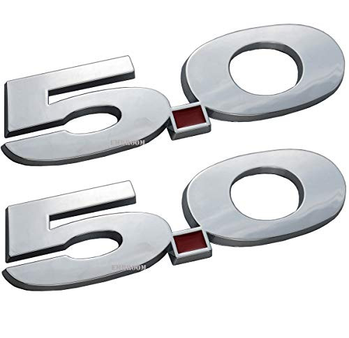 2pcs 50 Emblems 3D Fender Badge Decal Stickers Replacement for Ford 20112017 Mustang GT Chrome