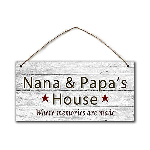 BESTWD Nana Papas House Sign Where Memories are Made Distressed Wall Art Gift for Grandparents 5 x 10 Sign BESTWD Nana Papas House Sign Where Memories are Made Distressed Wall Art Gift for Grandparents 5 x 10 Sign