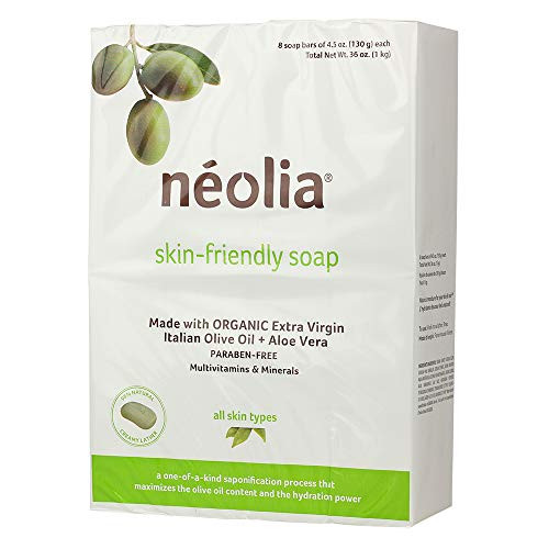 Neolia Hydraprevention Olive oil Moisturizing Bar Soap 8 x 130g  100 Natural Ingredients Highly Moisturizing  Extra Virgin Olive Oil Soap Bars  Relieves Common Skin Irritations
