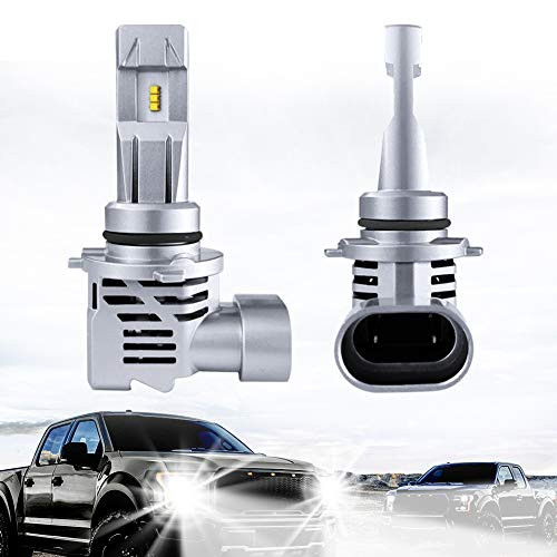 CarQiWireless 2PCS Headlight Bulb HB4 9006 Led Bulb White 55W 6500K 10000LM Super Bright ZES Chips HighLow Beam Bulbs Led Lights Conversion kit
