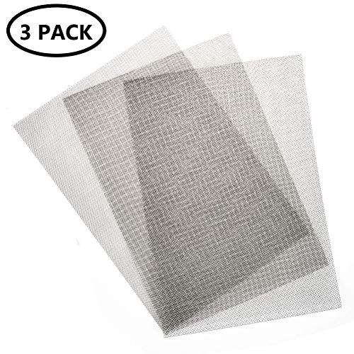 KONIBN 3pcs Stainless Steel Woven Wire 20 Mesh  A4 12x830x21cm Metal Mesh Sheet 1mm Hole Great for Air Ventilation