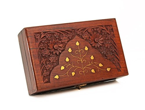 Valentine Day Special Present, Wooden Jewelry Box, Inlay-carving Vintage Box, 8x5 inch Storage Box Valentine Day Special Present, Wooden Jewelry Box, Inlay-carving Vintage Box, 8x5 inch Storage Box