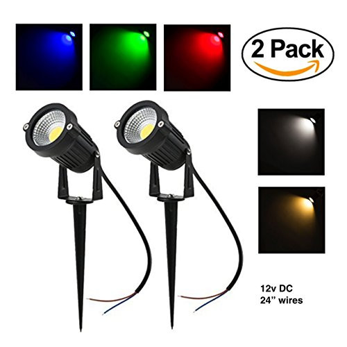 LumenBasic 12v Spotlight Landscape - LED Outdoor Landscape Spotlight Fixture Warm White - 400 lumen 5 watt COB Technology