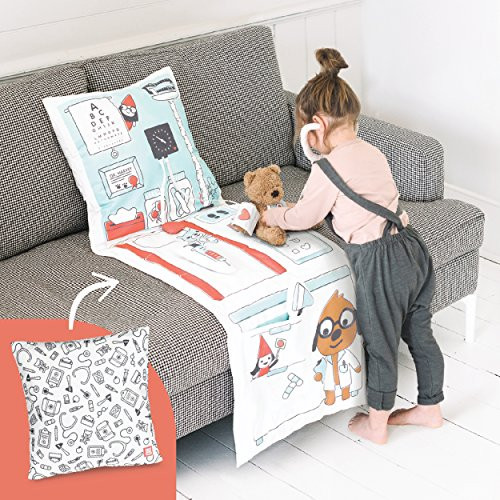 Sago Mini 2in1 Fold Up Pillow Playset Harveys Doctors Office with Plush Accessories for Toddlers