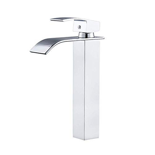 IDEAQTE Single Hole Bathroom Faucet Chrome Single Handle Square Bathroom Sink Washbasin Vanity Sink Faucet