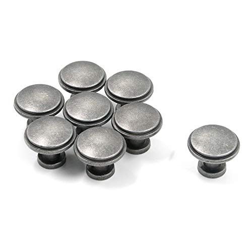 MTMTOOL Antique Silver Cabinet Knobs Hardware Furniture Pull Handles Cupboard Drawer Dresser Round Pull Pack of 811 Diameter