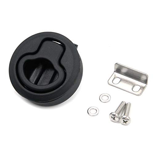 MTMTOOL Flush Pull Slam Latch Black Round Pull Latch Hatch Lift for Boat Marine Deck Hatch Door Hardware