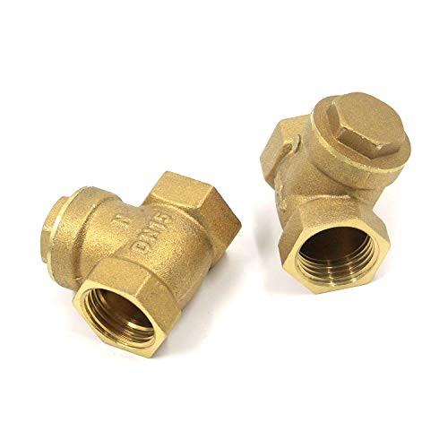 MTMTOOL 12 NPT Female Thread NonReturn Swing Check Valve Brass Swing Check Valve Pack of 2