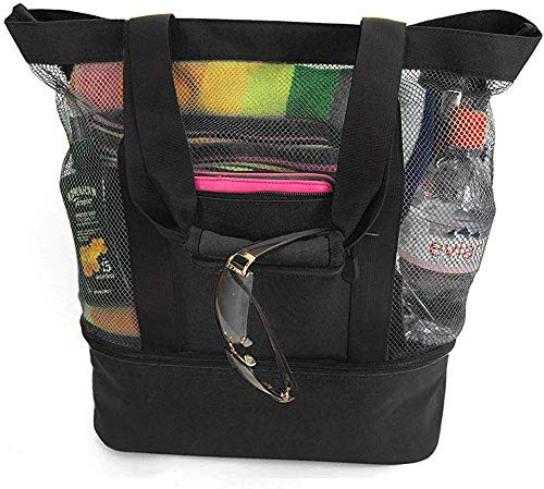GINRRY Beach Bag and Totes Large Capacity Double Mesh Tote Beach Bags Multifunction Picnic Beach Tote Bag Beach Gear Beach Essentials Bag Pool Bag for Women