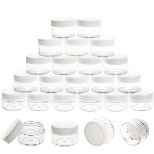 ZEJIA 100pcs 5 Gram Cosmetic Containers White Sample Jars Tiny Makeup Sample Containers with lidsWhite
