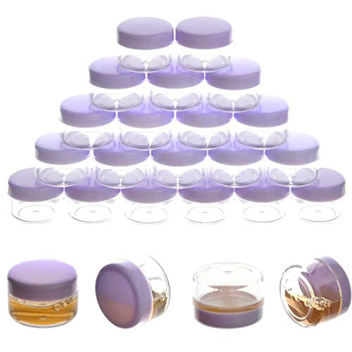 ZEJIA 5 Gram Cosmetic Containers 50pcs Sample Jars Tiny Makeup Sample Containers with lidsPurple