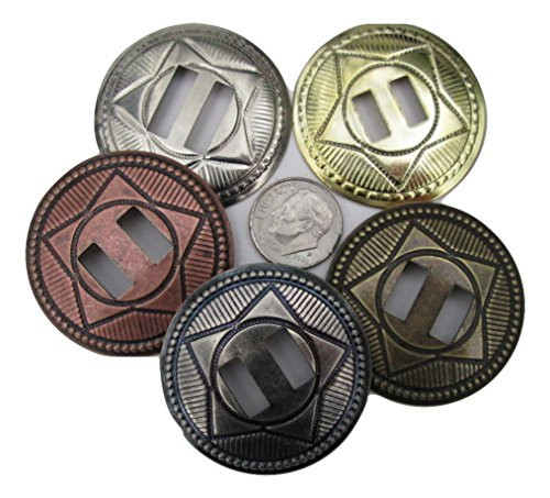 Conchos Grab Bag Classic 1 12 Western Star Mixed Colors  25 Pcs
