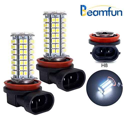 BEAMFUN H8 H11 LED Fog Light Bulb 96-SMD DRL Daytime Running Light,Cool White, 2 pack