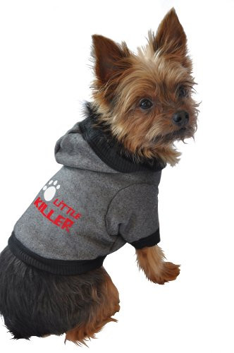 Ruff Ruff and Meow Dog Hoodie Little Killer Black ExtraSmall