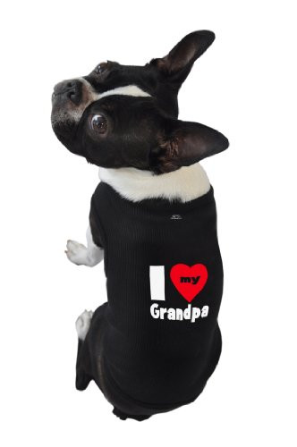 Ruff Ruff and Meow Dog Tank Top I Love My Grandpa Black ExtraLarge