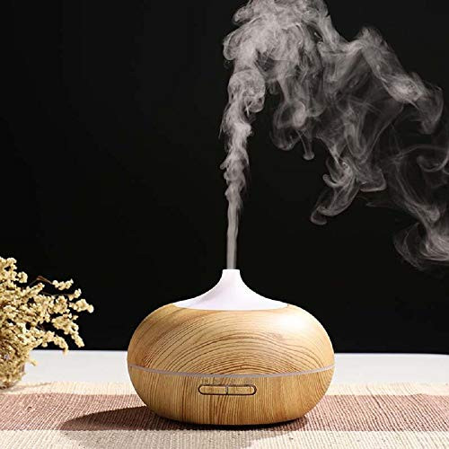 300ml Aromatherapy Diffuser Wood Grain Essential Oil Diffuser Night Light Ultrasonic Aroma Humidifier