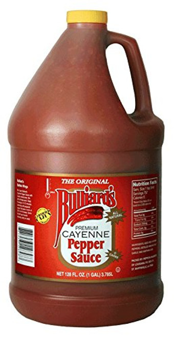 BULLIARDS CAYENNE PEPPER SAUCE 1 Gallon BULLIARDS PREMIUM EXTRA HOT CAYENNE PEPPER SAUCE BULLIARDS CAYENNE PEPPER SAUCE 1 Gallon BULLIARDS PREMIUM EXTRA HOT CAYENNE PEPPER SAUCE
