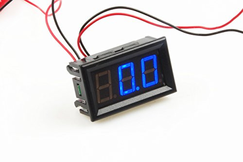 Micro Digital Amp Meter 0.56" Electric Ammeter DC 0-99.9A Amperage Panel Meter Green LED Display 12V Current Tester Ampere Gauge (100A, Blue)