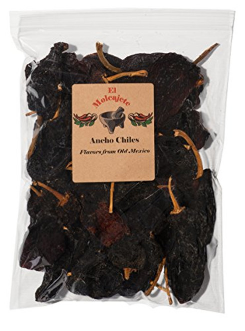 Dried Ancho Chiles Peppers El Molcajete Brand 16 oz Bag ? Mexican Recipes Chilis Tamales Salsa Chili Meats Soups Mole Stews BBQ Dried Ancho Chiles Peppers El Molcajete Brand 16 oz Bag ? Mexican Recipes Chilis Tamales Salsa Chili Meats Soups Mole Stews BBQ