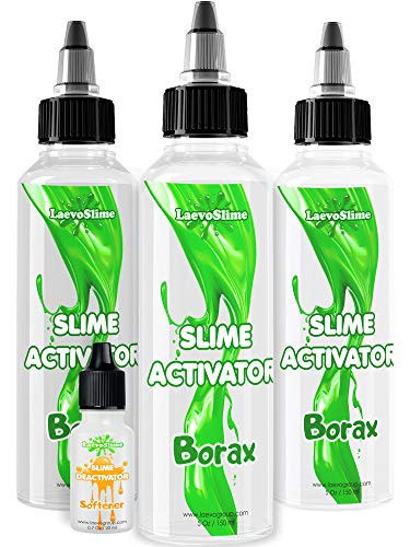 Slime Activator Borax Solution BEST VALUE KIT [15.2 oz] + BONUS Deactivator to Save Your Slime - Add to Slime Glue or Elmers Glue - Replaces Contact Solution, Liquid Starch, Saline Solution [450ml]