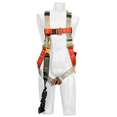 Madaco Roof Construction Fall Protection Full Body Industrial Safety Harness Internal Shock Absorbing 6FT Lanyard Kit Size MXXL ANSI OSHA Combo F