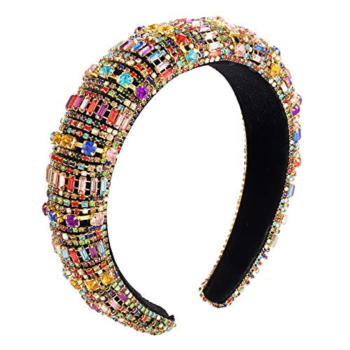 Crystal Rhinestone Padded Headbands for Women Rainbow Crystal Embellished Hairbands Sparkling Bejewelled Velvet Headbands Wide Hair Hoop for Girls Holiday Party Hair Accessory Rainbow Crystal Rhinestone Padded Headbands for Women Rainbow Crystal Embellished Hairbands Sparkling Bejewelled Velvet Headbands Wide Hair Hoop for Girls Holiday Party Hair Accessory Rainbow