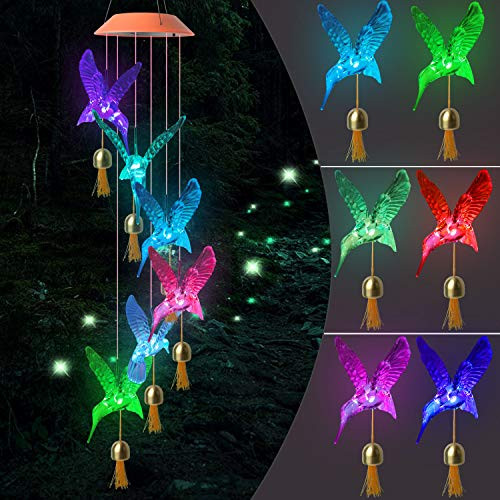 JOBOSI Hummingbird Wind Chimes Gifts for mom Wind Bell Solar Wind Chimes Gifts for Women Gifts for Grandma Garden Decor Garden Gifts Wind Chimes Outdoor JOBOSI Hummingbird Wind Chimes Gifts for mom Wind Bell Solar Wind Chimes Gifts for Women Gifts for Grandma Garden Decor Garden Gifts Wind Chimes Outdoor