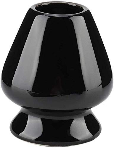 Matcha Whisk Holder Matcha Chasen Whisk Stand Ceramic Holder fit for Traditional Japanese Tea Ceremony Starter black