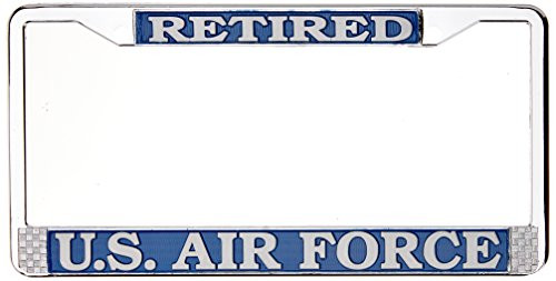 TAG FRAMES MILITARY US Air Force Retired License Plate Frame Chrome Metal