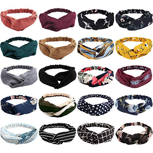 Canitor 20 Pack Boho Headbands for Women Knotted Hair Band Cross Elastic Hair Band Twisted Head Wrap Canitor 20 Pack Boho Headbands for Women Knotted Hair Band Cross Elastic Hair Band Twisted Head Wrap