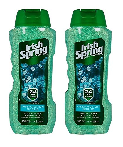 Irish Spring Body Wash Deep Action Scrub 18 oz Pack of 2