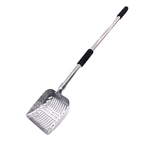POPETPOP Cat Litter ScoopLong Handle Litter Scoop Extendable Litter Scoop with Foam Padded Grip HandleNo Bending Back Heavy Duty Kitty Litter Scooper