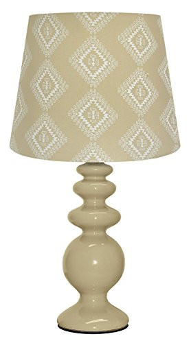 Urban Shop Porcelain Lamp with Zuni Lamp Shade Taupe