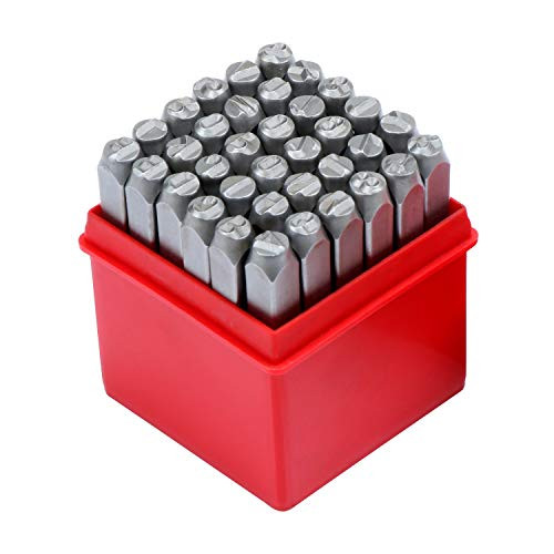 WiMas 36PCS 4mm Metal Letter and Number Stamp setNumber  Capital Letter Metal Punch Tool Set for DIY Jewelry Making