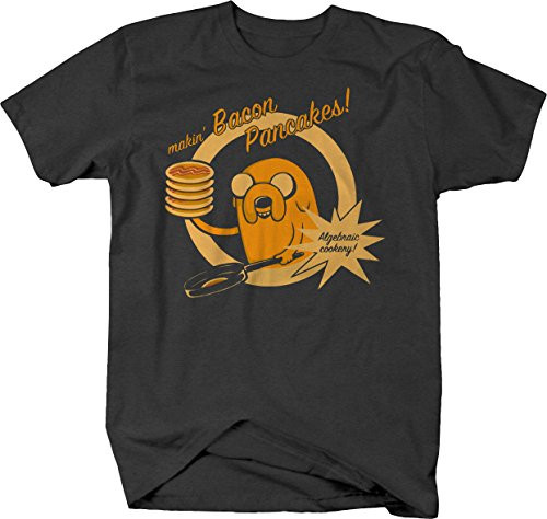 Stoned Shirts Jake The Dog Makin Bacon Pancakes Time Tshirt for Men XLarge Graphite