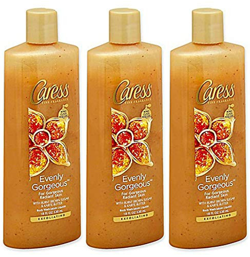 Caress Evenly Gorgeous With Burnt Brown Sugar  Karite Butter Body Wash 18 oz  Pack of 3