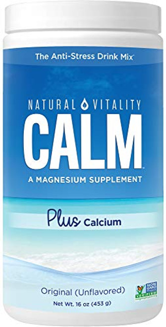 Natural Vitality Calm 1 Selling Magnesium Citrate PLUS Calcium AntiStress Magnesium Supplement Drink Mix Unflvored Vegan Gluten Free NonGMO Package May Vary 16 oz 113 Servings