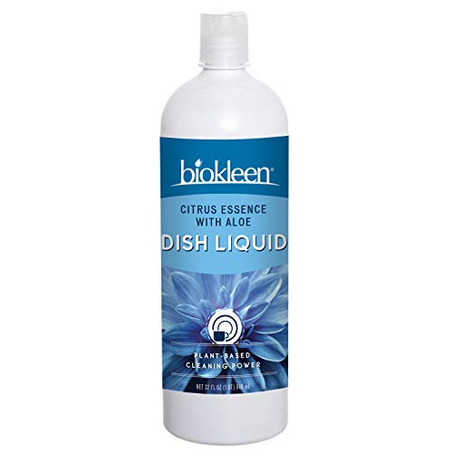 Biokleen Natural Dish Soap  32 Ounce  Liquid Dishwashing Hand Moisturizing EcoFriendly NonToxic PlantBased No Artificial Fragrance Colors or Preservatives Citrus  Aloe