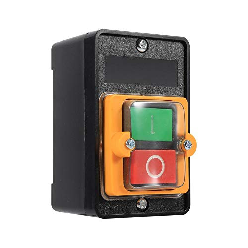 Cuque Motor Start Stop Push Button Switch 380V 10A Waterproof OilProof Button Switch 78mm 307 Machine OnOff Start Stop with Waterproof Dustproof Box for Mechanical Equipment Textile Machinery