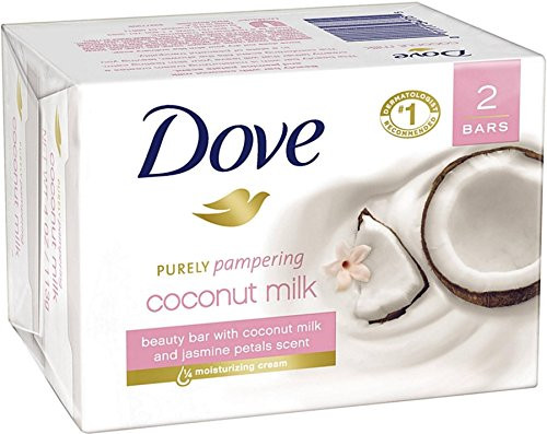 Dove Purely Pampering Beauty Bars Coconut Milk 4 oz bars 2 ea Pack of 2