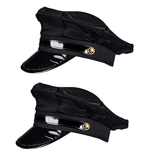 Funny Party Hats Chauffeur Hat  Limo Driver Hat  Police Hat  Costume Hats 2 Pack