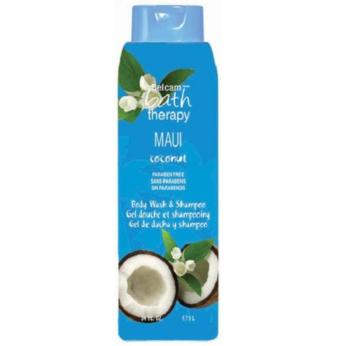 Belcam Bath Therapy Body Wash and Shampoo Maui Coconot 32 Fluid Ounce