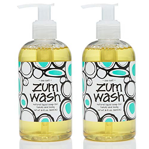 Indigo Wild Zum Wash Sea Salt 8 fl oz 2 Pack  Natural Liquid Soap for Hands and Body