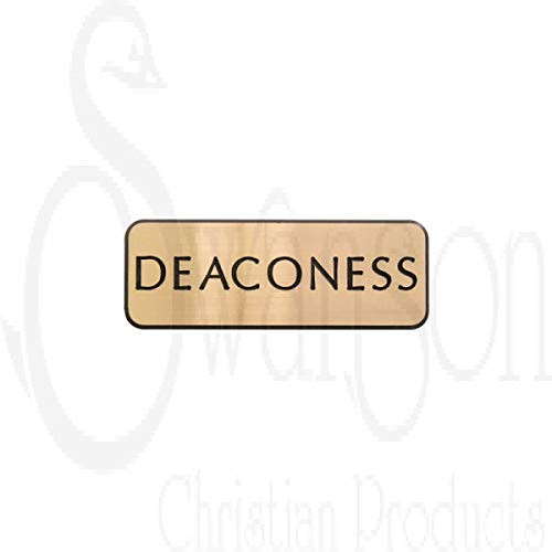 Swanson Christian Engraved Formica Badge  Deaconess  Gold  Safety Catch  Package of 1