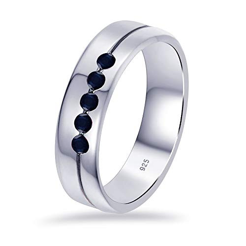 043 Ctw Round Blue Sapphire 925 Sterling Silver BandStyleRing For Women By Orchid Jewelry 043 Ctw Round Blue Sapphire 925 Sterling Silver BandStyleRing For Women By Orchid Jewelry