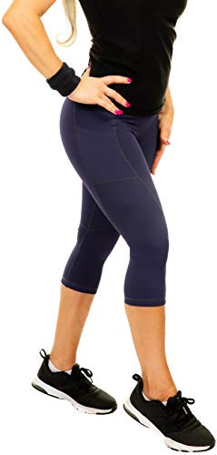 CompressionZ Compression Capri Leggings for Women  Yoga Capris Running Tights Gym  High Waisted Pants Purple M