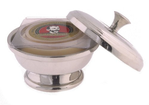 Colonel Conk Model 147 Pewter Shave Bowl with Handled Lid and Soap